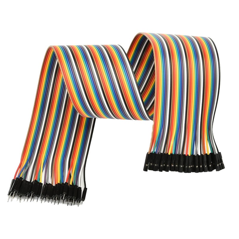 Fielect Male to Female Dupont Jumper Wires 40P Breadboard Jumper Wires Colorful Ribbon Cables 50cm Long 1Pcs - Image 1